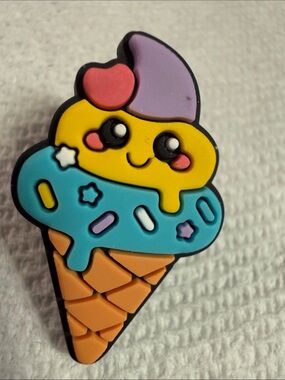 Cute Kawaii Ice Cream shoe charm  - Yellow, Blue, Orange, Purple, Pink